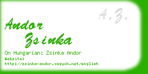 andor zsinka business card